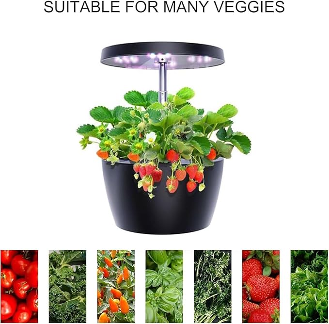 Hydroponic Growing System Plant Germination Kit with LED Grow Light Quiet Smart Pump Adjustable Indoor Herb Garden Kit for Home Kitchen