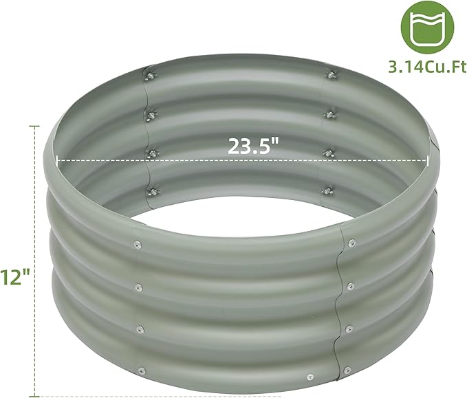 2-Pack 2x1ft Galvanized Raised Garden Bed Outdoor Planter Bed Metal Planter Box for Gardening and PlantingLight Green