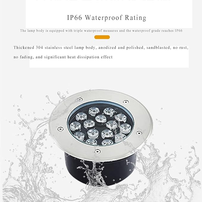 IP66 Waterproof LED Underground Light - Recessed Spotlight for Pathway Patio Garden Step Deck - 85-265V Round Landscape Lamp for Outdoor Lighting (Blue 6W)