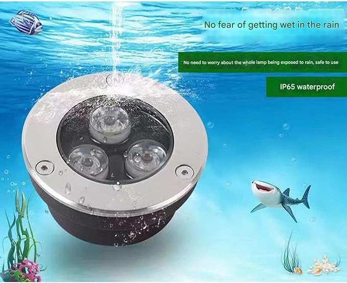 Ultra-Thin Outdoor Recessed Landscape Lights - 3W Waterproof Spotlight for Garden and Lawn - RGB Floor Light IP65 (Blue C)