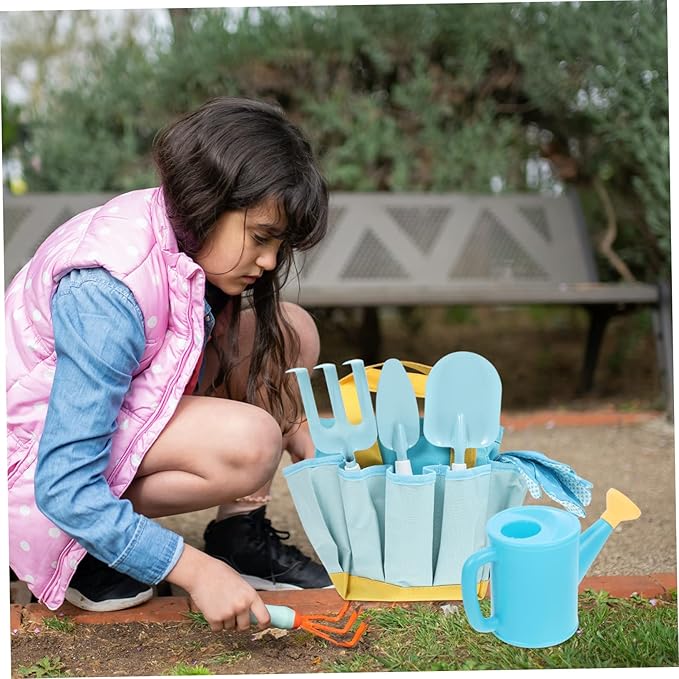Boy Girl Gardening Tools Set Plastic Shovel Rake and Watering Can for Little Hands Lightweight and Safe for Planting Digging and Weeding Educational Outdoor Fun for Boys and Girls