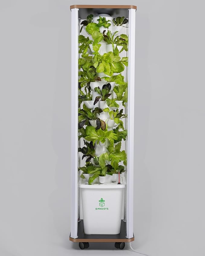 Hydroponics Tower Growing System45 Pods Vertical Indoor Garden360° Full-Spectrum Lights Automatic Water Circulation SystemSuitable for Leafy Greens and HerbsInclude Seed Starter Tray