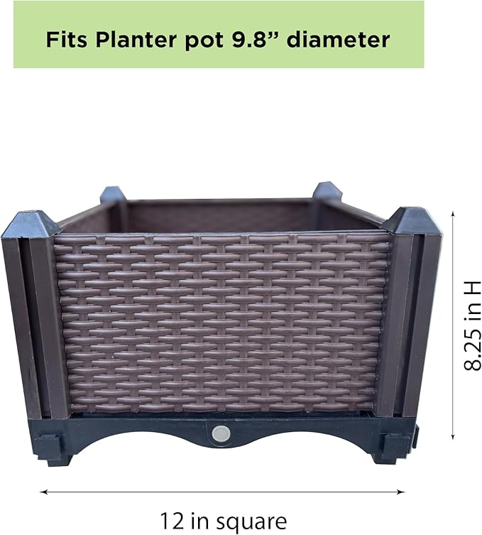Trenton Gifts Set of 2 Raised Planter Box. Brown.Great for Outdoor Plants &amp Flowers