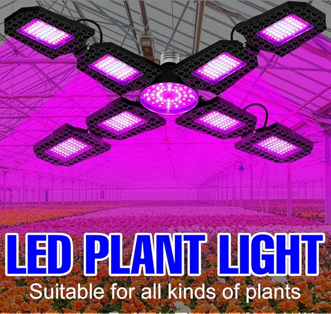 WENNI LED Growing Lamp 100/150/200/250/300/400W Full Sperturem 108/126/144/288/432/528Leds Red Blue/Sunlight C2/D2/E2(Sunlight-D2-300W)