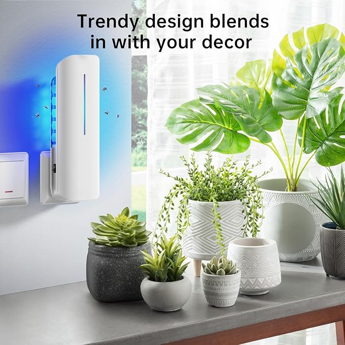Fruit Fly Traps Indoor for Home: Plug in Mosquito Bug Zapper Gnat Moth Catcher with 9W Night UV Light 2 Devices 20 Sticky Glue Board Refills for Indoors Flying Insect Trap