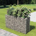 Gabion Raised Garden Bed Silver Galvanized Steel 70.9x19.7x39.4 inches Rectangular Outdoor Planter Box Weather-Resistant for Flowers Herbs Vegetables
