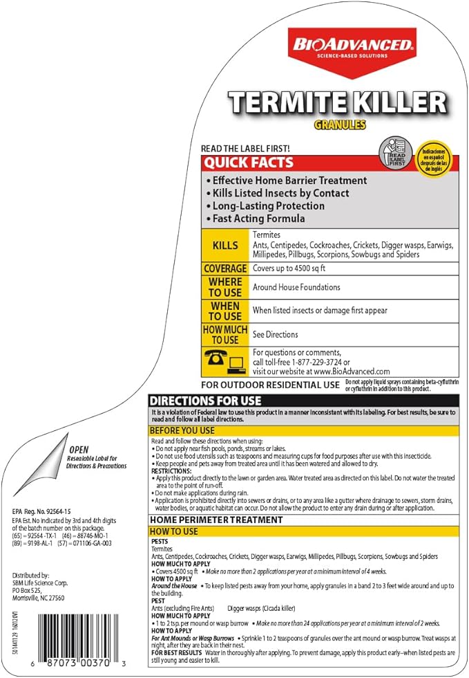 BioAdvanced Termite Killer Granules 9 LB