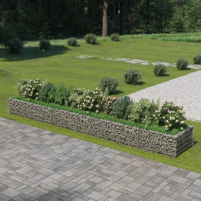 YAFF Gabion Raised Bed-HexagonalOutdoor Landscape for GardenBackyardPatioBalcony212.6x35.4x19.7