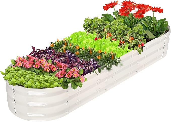 GADI 67-Inch Raised Garden Bed Metal Planter Box for Vegetables and Flowers Large Outdoor Gardening Kit Easy DIY Assembly Weather-Resistant &amp Rust-Proof