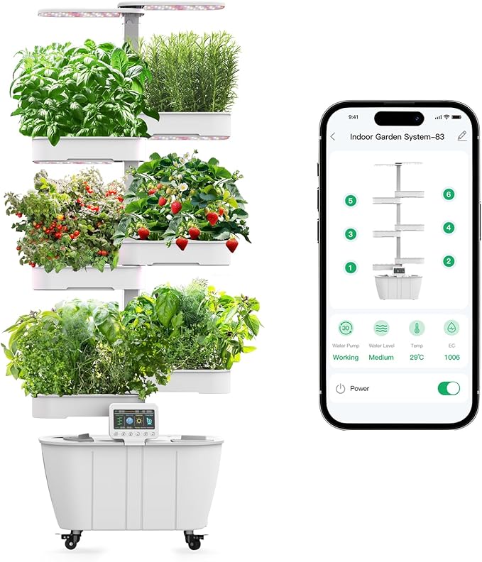 Hydroponics Growing System Kit48 Pods Large Indoor Hydroponic Herb Garden with Smart LED Grow Light Auto Circulating Water Pump24L Water TankAPP &amp WiFi ControlledGardening Systems for Ideal G