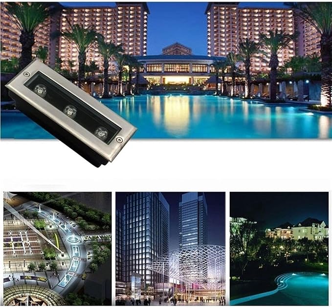 LED Recessed Outdoor Spotlight - Outdoor Landscape Lights LED Floor Spotlight Rectangular Linear Underground Light IP67 Waterproof Floor Pathway Lighting LightsYellow-85-245V(9W)