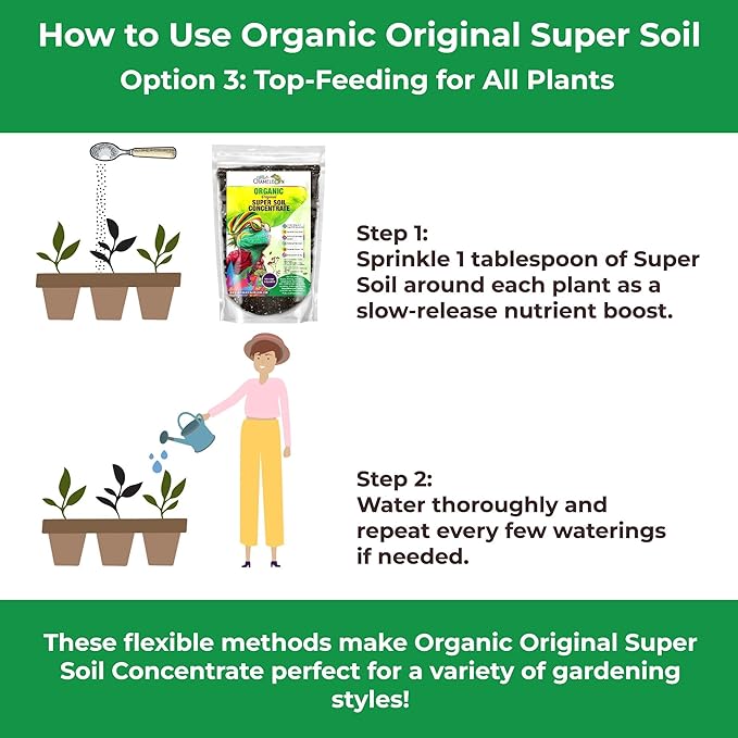 Organic Original Super Soil Concentrate with Mycorrhizae – Living Soil Boosts Roots &amp Buds for Seeds &amp Clones - Indoor &amp Outdoor Growing - Mix 1:4 with Topsoil Potting Soil (5 quarts)