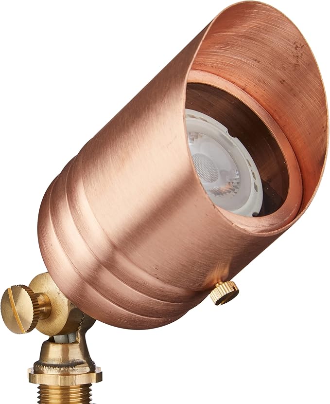 VOLT Fat Boy 12V Solid Copper Outdoor Spotlight for Low Voltage Landscape Lighting of Yard Lawn Garden Patio Trees &amp House