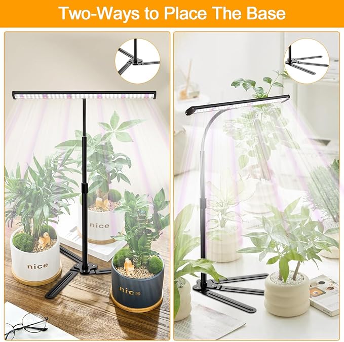 Super-Bright Grow Light for Indoor Plants 6000K 108LEDs Full Spectrum Plant Lamp with Timer 4/8/12Hrs &amp Height Extendable for Home Office Desktop Plants 12V 3A High Power Output for Faster Growt