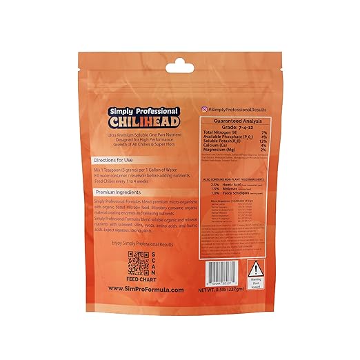 Chilihead Formula - All-in-One Fertilizer for Peppers &amp Chilies with Balanced Nutrition - Water Soluble Plant Food for Bold Harvests &amp Thriving Plants - 100 g Pouch