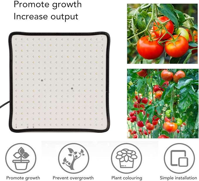 Plant Growing Lamp LED Grow Light Aluminum &amp PVC White 1000W 1162LM Indoor Use
