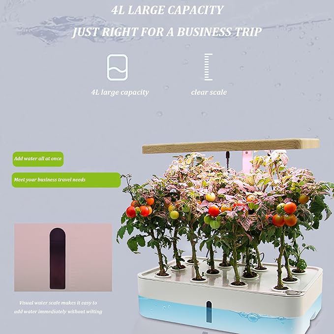 GeRRiT Aeroponics Growing Systemhydroponic Indoor GardenHydroponics Tower with LED Grow Lightfor Herbs Fruits and Vegetableswith Hydrating Pump Adapter Net Pots Timer.