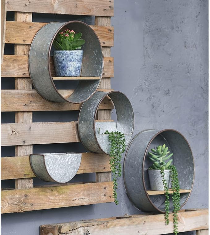 Round Metal Wall Planter 5