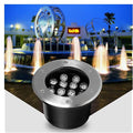 Underground Light LED - 12/24V Garden Courtyard Light Embedded Underwater Spotlight Stainless Steel IP68 Waterproof Landscape Lighting Underwater Pond Spotlight (Blue 15W)