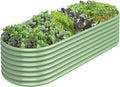 FRIZIONE 8FT(L)×3FT(W)×2FT(H) Raised Garden Bed Outdoor Raised Garden Beds for Flower Raised Planter Box Outdoor for Herb Vegetable-Light Green