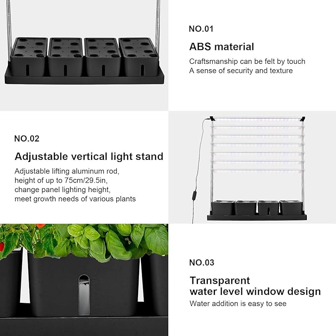Indoor Tomato Growing System | Smart 20 Pods Hydroponics Growing SystemIndoor Growing System with LED Grow Light Timing Setting for Eggplants Pepper