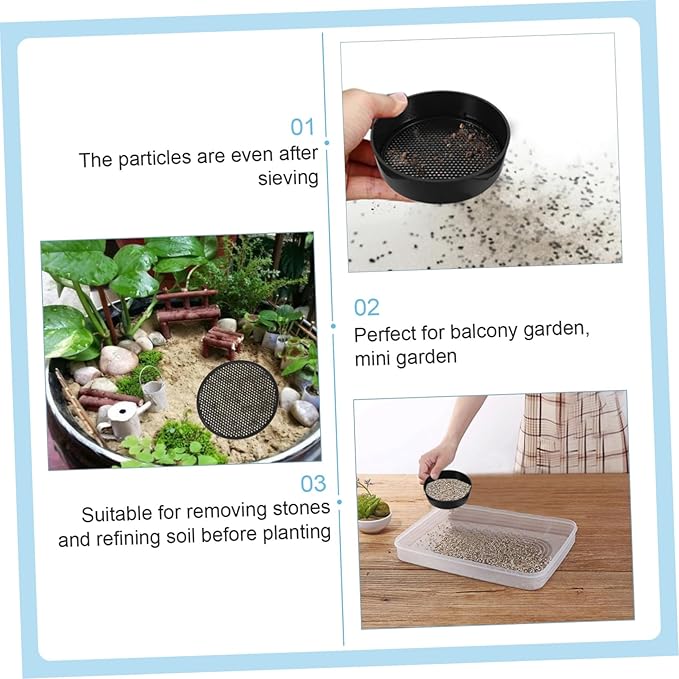 20pcs Soil Sieve Set 5 Sets of Garden Sieve Portable Sifter Stone Mesh Gardening Tool Easy Clean