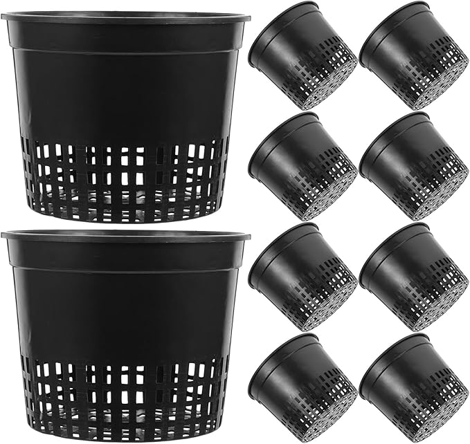 Net Pots for Hydroponics 8PCS Hydroponic Net Pots - Grow Baskets/Planting Cups (Indoor Bucket Farm Use)