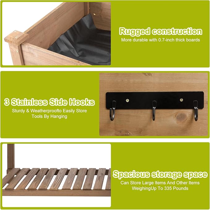 Raised Garden Bed with Legs Outdoor Elevated Garden Box with Legs Large Storage Shelf for Vegetable Flower Herb Easy to Assemble81x23x31 in