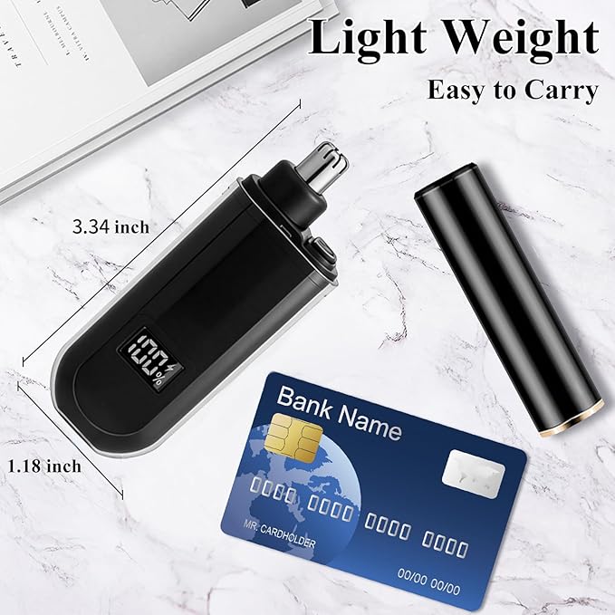 Portable LED Dsiplay Nose and Ear Trimmer Clipper for Men Women2026 Professional Nose Hair Trimmer with Powerful Motor and Dual-Edge Blades for Smoother Cutting Mini Travel Size