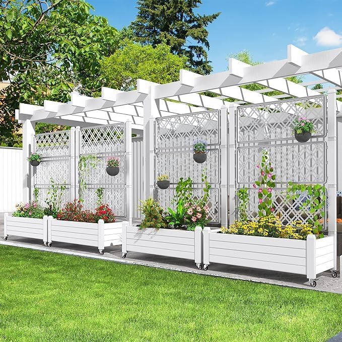 Raised Planter Boxes Outdoor 36 Tall Rot-Resistant Resin Garden Bed with Easy Assembly for Vegetables Flowers Herbs Fruits