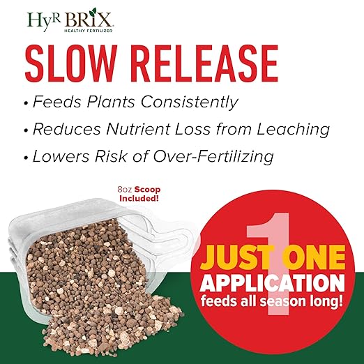 HyR BRIX Slow-Release 5-8-10 Tomato Fertilizer 20lb Bucket - Garden Food with Calcium &amp Essential Micronutrients – Supports Fruit Development Helps Prevent Blossom End Rot