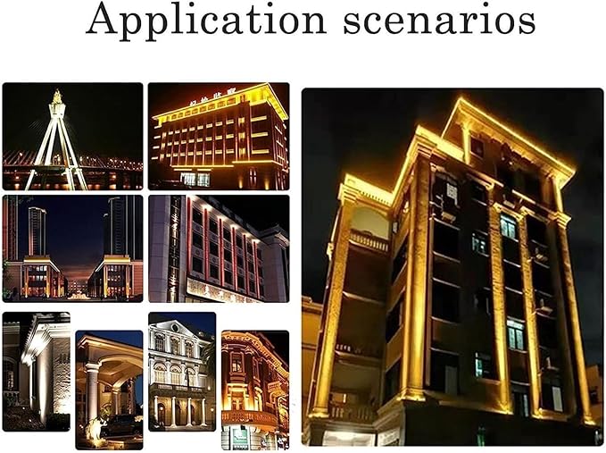 Rotation Spotlight LED Beam Spotlight IP67 Waterproof Landscape Lights Wall Washer Spotlights Long Throw Narrow Beam Remote Illumination Spotlights Outdoor Building(Warm White3W(DC24V))