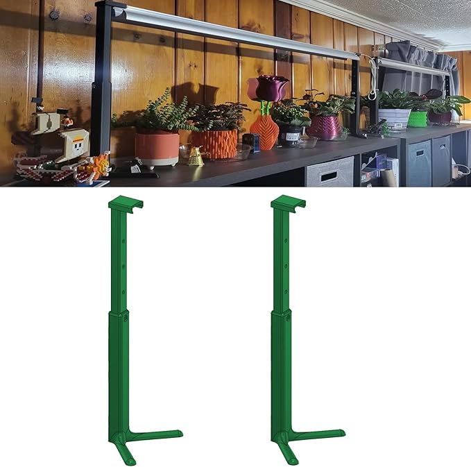 Adjustable Height Plant Grow Light Stand - Support for Barrina T8  Monios-L T8 Grow Lights Indoor Gardening Shelf with Height Flexibility Hydroponic System Compatible-2colo (Green)
