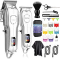 Karrte Professional Hair Clippers and Trimmer KitCordless Hair Cutting KitBarber Supplies for Men Beard Trimmer Mens Grooming Kit Accessories (Silver)