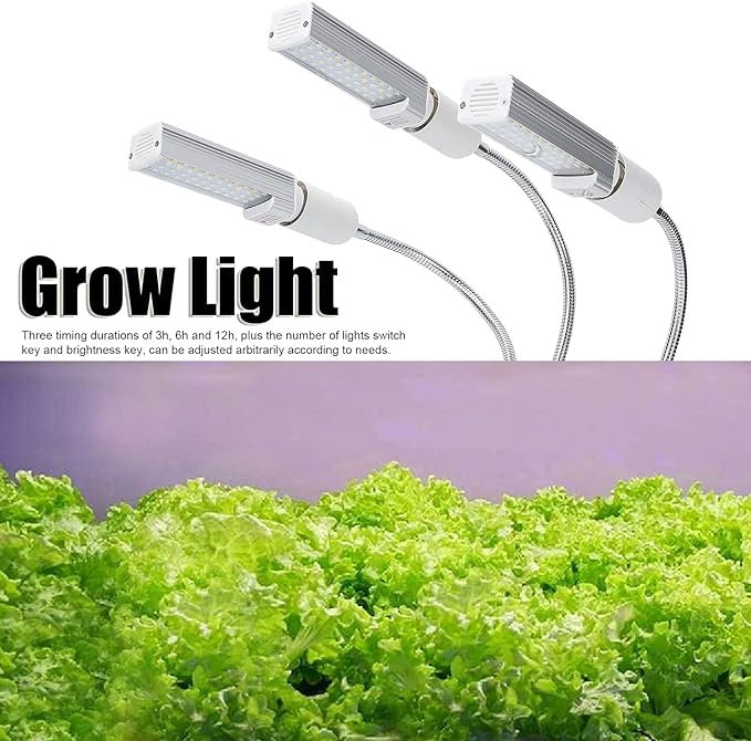 XHTLLO 3 Heads LED Plant Growth Light USB Clip on Plant Growing Light for Outdoor Gardens