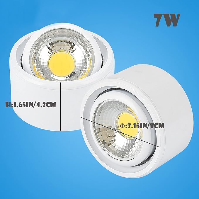 Accent Uplight 7W COB LED Stepless Dimming Adjustment Remote Control Spotlight Light with Foot Pedal Switch Whtie Cord Flexibly Extra Light Rotating for Plants Landscape 3 Lights