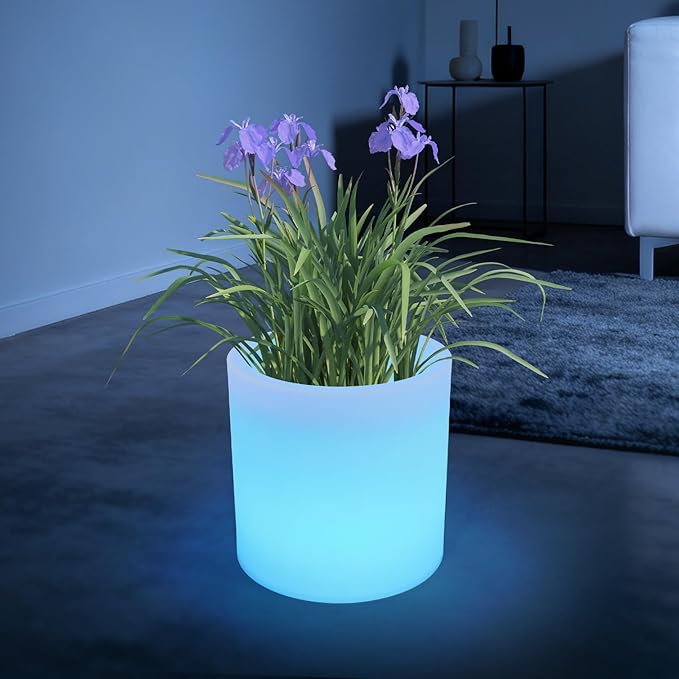 LED Planter Pot Light Cylinder Flower Planter Light Color Changing Vase Lamp Waterproof for Living Room Bedroom Yard Wedding Party Decor