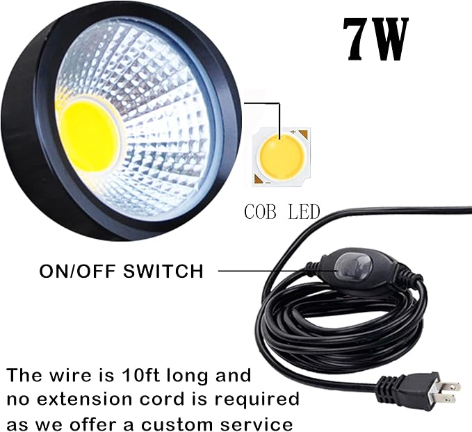 Kiven Waterproof Stepless dimming 7watts LED Spotlight with Timer Function Outdoor Landscape Dimmable 110V Plug-in Fixture IP65 Garden Light for Garden、Christmas Decoration Patio Pathway Lawn Yard