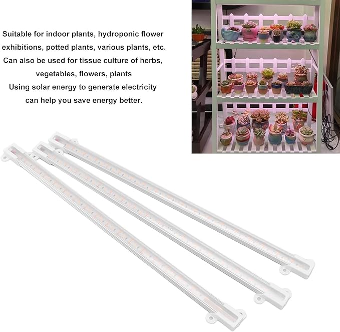 Solar Plant Grow Lamp LED Plant Grow Light Strip LED Grow Light for Outdoor Indoor Greenhouse(30W)