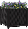 Raised BedOutdoor Planting BoxesIndustrial Rustic PlanterRaised Beds for GardeningPlantersfor Backyard Patio Balcony Garden15.7x15.7x15 Polypropylene
