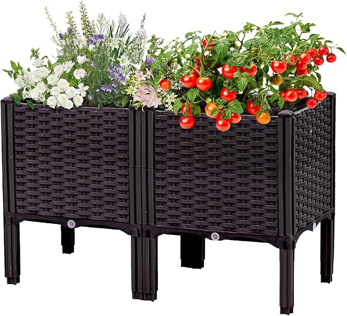 Raised Garden Bed with Legs Large Planter Box Raised Garden Beds Outdoor Rectangular Elevated Planter Box for Gardening Vegetables Flowers Fruits and Plants 31.5(L) x 15.7(W) x 20.4(H)
