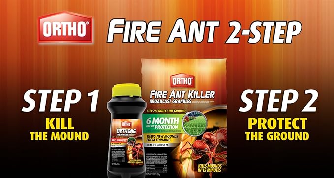 Ortho Fire Ant Killer Broadcast Granules - Fire Ant Granules for Outdoors Kills Mounds in 15 Minutes 6 Month Protection Treats Up to 5650 sq. ft. 13 lb.