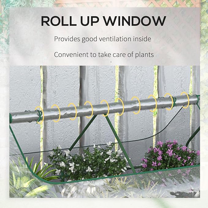 6' x 3' Galvanized Raised Garden Bed with Mini PVC Greenhouse Cover