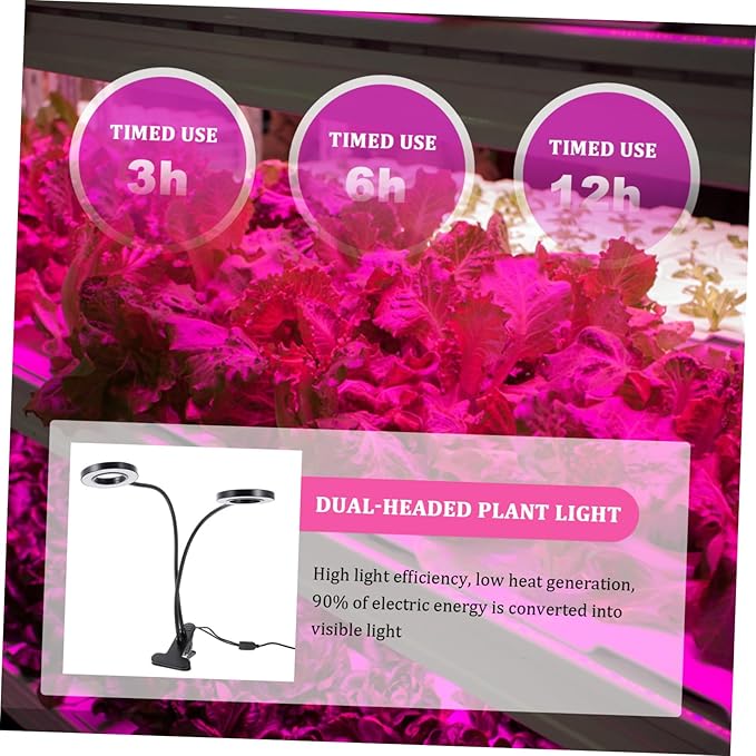 BESPORTBLE LED Indoor Plant Growth Lamp with Clip USB Powered Convenient Use for Houseplants Durable Material Dimmable Function for Optimal Growth