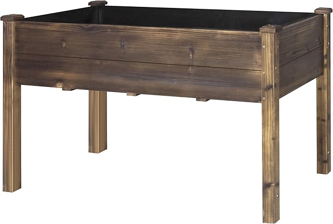 MUPATER 48 x 24 x 30in Raised Garden Bed Wood Elevated Planter Box with Legs Outdoor Raised Beds for Gardening Backyard Patio and Balcony Rustic