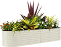 Garvee Galvanized Raised Garden Bed Outdoor 8x2x2 ft Metal Planter Box for Flowers Vegetables Rust-Resistant Raised Garden Beds for Gardening Easy Assembly Outdoor Garden Box &amp Planters Beige