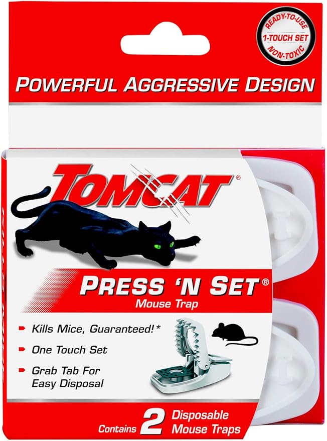 Tomcat Press 'N Set Mouse Trap 2 Traps/Pack (7-Pack)