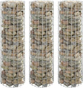 Gabion Raised Bed Silver Galvanized Steel Medium 11.8x39.4 Inch Durable Outdoor Planter for Flowers Herbs Vegetables 3-Pack Set