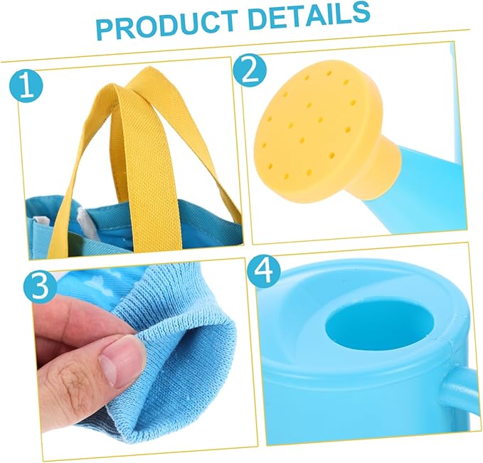 VICASKY 1set Boy Girl Gardening Tools Set Garden Tool Kit Shovel Rake Watering Can and Storage Bag for Boy Girl Lightweight and Portable Gardening Toys for