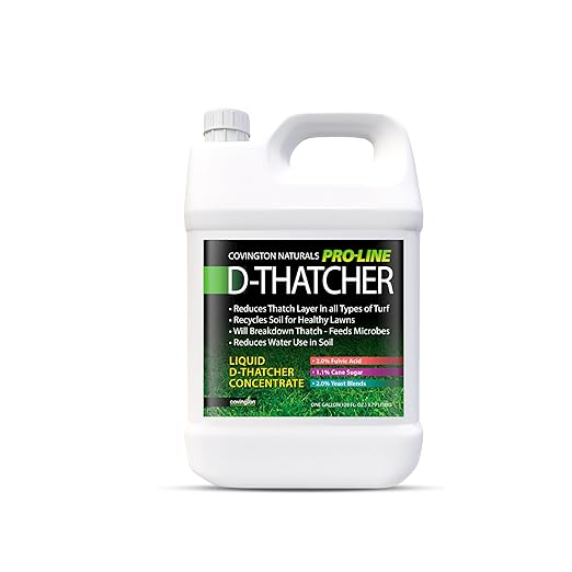 Covington PRO-LINE D-Thatcher Liquid Dethatcher (1 Gal) – Lawn Thatch Remover &amp Soil Softener Grass Clipping Breakdown for Healthy Lawns &amp Gardens – Dethatcher and Aerator Safe for Kids &amp